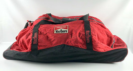 Marlboro Rolling Duffel Bag Red Nylon Large Sized - 36&quot; x 15&quot; x 12&quot;  Vintage 90s - £31.64 GBP