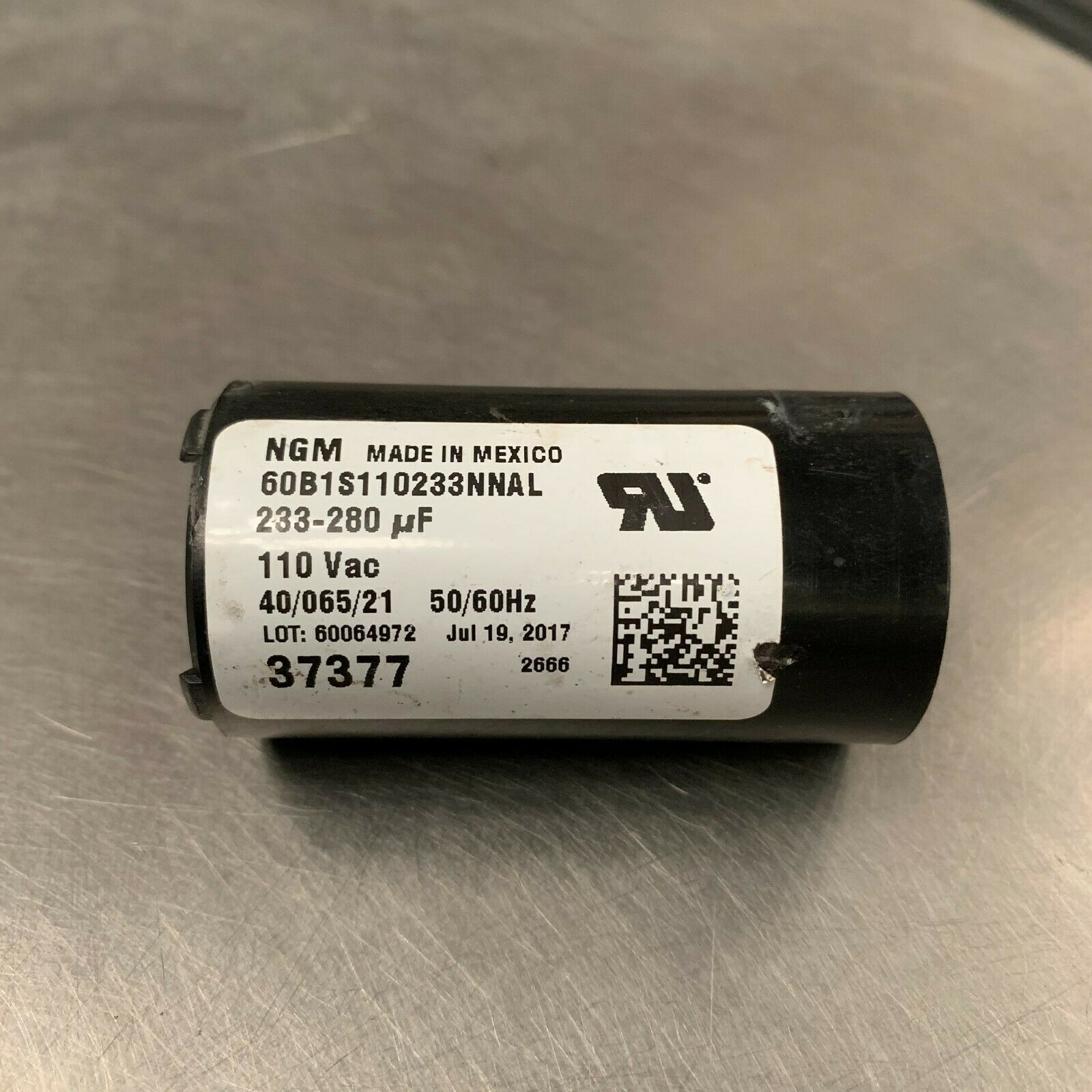 Primary image for Washer Capacitor, 233-280 MFD / uf Speed Queen & Alliance P/N: 37377 [Used] ~