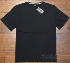 HUGO BOSS Uomo con Nominativo Manica Corta Slim Nero Cotone Elastico T-Shirt M - £34.88 GBP