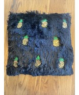 Zuo Faux Fur Tropical Sequins Pineapple 18&quot; Pillow - Black / Gold - $25.62