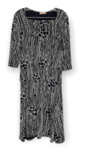 VTG Susan Lawrence Black White Floral Stretchy Top Skirt Set Medium Outfit  - £19.42 GBP