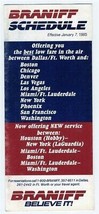 Braniff International Schedule 1985 Dallas Fort Worth  - £9.30 GBP