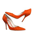 Paul Andrew for J. Crew Suede Leather Heels Orange Size 8.5 - $123.75