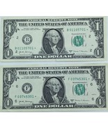 Fancy Serial Number Two US$1 Star Notes Ending in 01 - £4.75 GBP