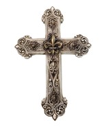 Rustic Royal French Fleur De Lis Emblem with Ornate Scrollwork Wall Cros... - $38.36 CAD
