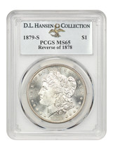 1879-S $1 PCGS MS65 (Reverse of 1878) ex: D.L. Hansen - £9,462.97 GBP