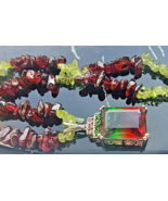 925 STERLING SILVER WATERMELON TOURMALINE , GARNET AND PERIDOT NECKLACE - $3,591.60 MXN