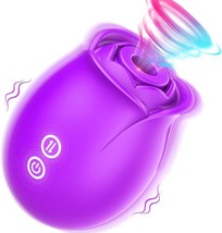 Rose Vibrator - G Spot Vibrator Adult Sex Toy for Women,Licking Sucking (Purple) - £17.50 GBP