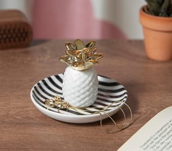 White Pineapple Ring Holder for Jewelry, Ceramic 3.93&quot;D x 3.93&quot;W x 2.83&quot;H - €18,84 EUR