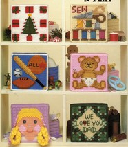 Plastic Canvas Christmas Sport Crayons Teacher Sewing Box Teddy Bear Pat... - $12.99