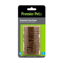 Premier Pet Rawhide Chew Ring Refills - Medium - 16 ct - £10.27 GBP