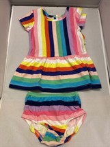 Wonder Nation Baby Girls Striped Knit Dress 2-Piece Outfit  - $9.98