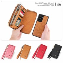 For Samsung Galaxy S21+ 21Ultra S21 Leather Wallet Magnetic flip back cover Case - £67.73 GBP