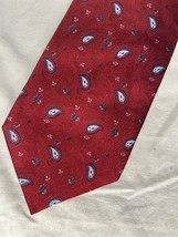 Nautica Tie Red Blue Paisley Design 100% Silk - $10.00