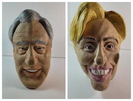 Vintage Hillary Clinton and Bill Clinton Halloween Adult Mask Set by Kle... - £23.73 GBP