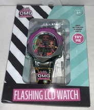 NEW &quot;LOL Surprise OMG Flashing LCD Digital Watch&quot; Girls-Pink &amp; Aqua Face &amp; Band - £10.14 GBP
