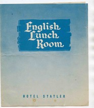 English Lunch Room Luncheon Menu Hotel Statler Boston Massachusetts 1946 - £29.98 GBP