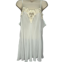 Vintage Alexandra Nicole Sheer Chemise Nightgown Size L Lace Beaded Blue... - $39.55