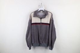Vintage 70s Streetwear Womens XL Distressed Color Block Velour Track Jac... - $705.15 MXN