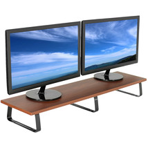 VIVO 39" Desktop Stand, TV and Monitor Riser, Dark Walnut Top, Black Legs - £59.28 GBP