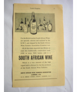 1960 Two sided UK, Africa Ad South African Wine, Vi-Spring Mattreses - $12.32 CAD