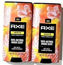 2 Pack Axe Hawaiian Vibe Mango &amp; Tropical Fruits Deodorant 2.6 Oz - £20.77 GBP