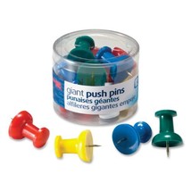 Officemate Giant Push Pins 1.5 Inch, Assorted Colors, Tub of 12 (92902)  - £21.18 GBP