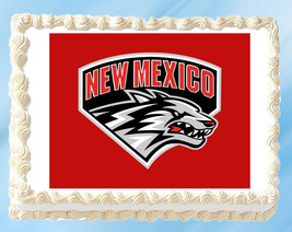 New Mexico Lobos Edible Image Topper Cupcake Cake Frosting 1/4 Sheet 8.5 x 11" - $11.75