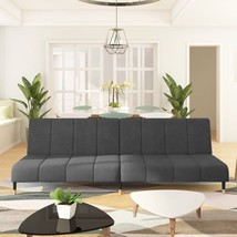 Sofa Bed Dark Grey Velvet (100% polyester), wood, metal 2-seater - $8,222.60 MXN