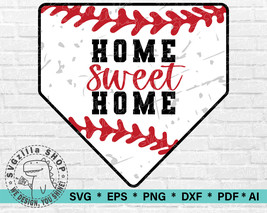 Home Sweet Home SVG Baseball Home Plate Cut File, Home SVG, Baseball Clipart - £2.40 GBP