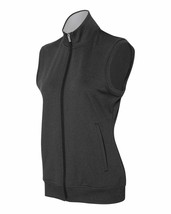 Adidas Women&#39;s Zip Up Club Vest NWT Size L Dark Gray/Black - £27.54 GBP