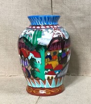 Vibrant Talavera Mexican Folk Art Pottery Vase Cultural AS IS READ - £11.84 GBP