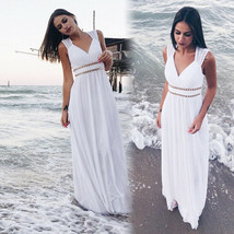 Ever-Pretty White Beach Summer Dress Long Chiffon Formal Party Dresses 08697 - £57.33 GBP