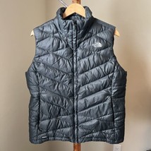 THE NORTH FACE Women&#39;s XL Puffer Vest 550 Down Charcoal Gray Quilted - £33.65 GBP