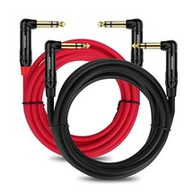 Right Angle Trs 6.35Mm Stereo Audio Cable 10Ft, 2 Pack 6.35Mm Balanced Guitar Am - £43.06 GBP