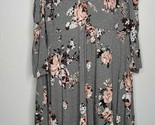 Torrid Womens Floral Print Cold Shoulder Gray Grey Dress Size 1 1X V-Neck - $29.99