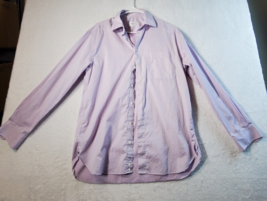 ARMANI Button Up Shirt Mens Size 15.5 Light Purple Long Sleeve Collared Pocket - £17.42 GBP
