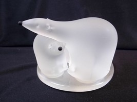 Partylite Polar Bears frosted tea light votive holder - £10.38 GBP