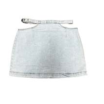 Revolve WeWoreWhat Womens Medium Cutout Mini Skirt Blue Light Wash Stret... - $28.04