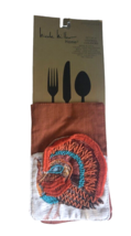 Thanksgiving Utensil Holders Nicole Miller Turkey Set Of 4 Embroidered H... - $29.58