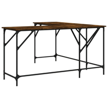 Industrial Wooden Home Office L-Shape Corner Computer Desk Table Metal F... - $111.18+