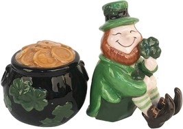 Leprechaun 20311 Finnigan O&#39;Fig Ceramic Salt &amp; Pepper Shaker Set 4.25&quot; H - £18.82 GBP