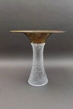 Vetri Murano Italy Signed Flared Sterling Silver Rim Crackle Glass Vase - $186,497.37 MXN