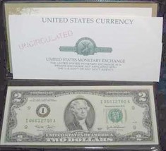 a 2003 $2 Dollar Bill, Uncirc, Federal Reserve Note, Money Gift for Collection - £11.84 GBP