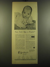 1950 Gerber&#39;s Baby Food Ad - Say, isn&#39;t she a peach? - £14.78 GBP