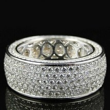 2 Ct Round Cut Simulated Diamond Eternity Engagement Ring 14K White Gold... - $130.89