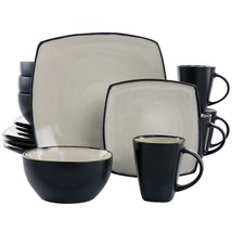 Gibson Elite Soho Lounge 16 Piece Square Stoneware Dinnerware Set in Sand - $122.26