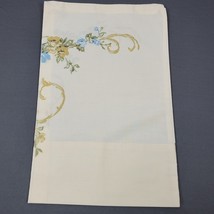 Vintage Hand Crafted Small Bed Pillow Case 15x10 Inch Beige &amp; Blue - $11.30