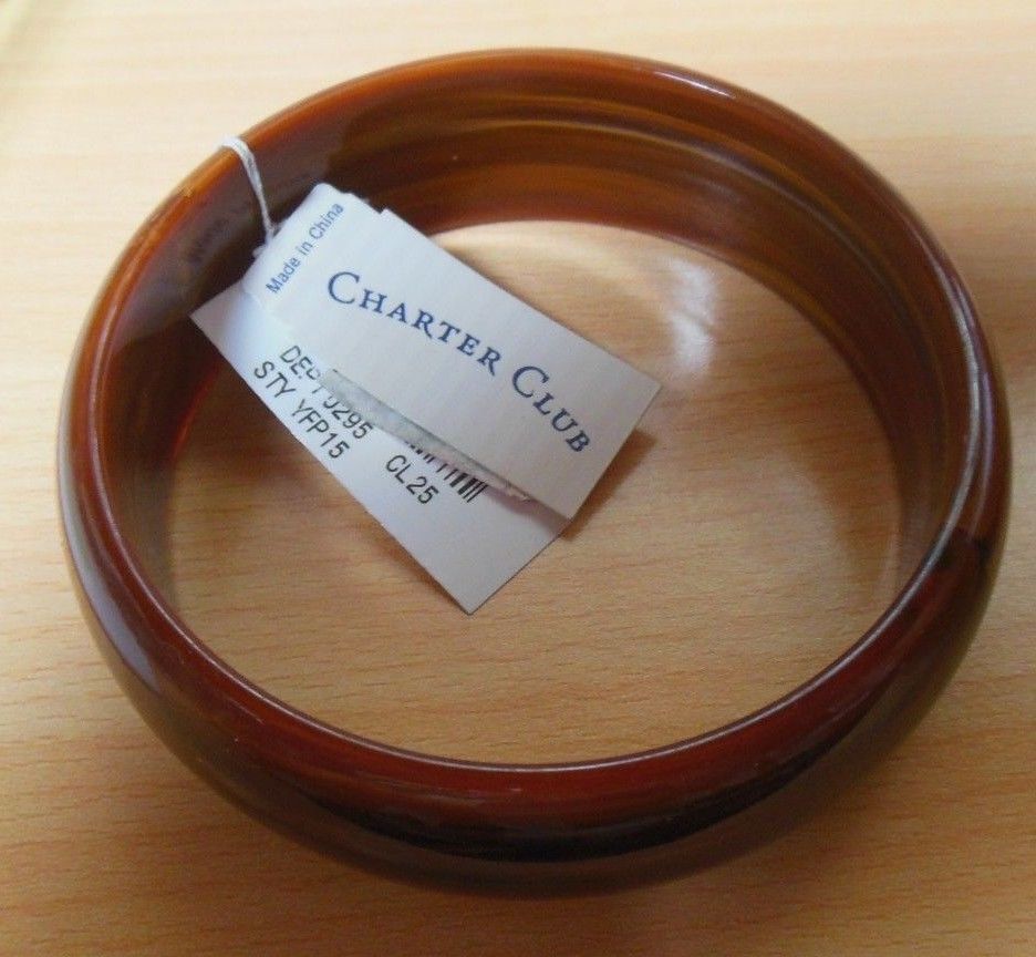 Charter Club Brown Marbled  Bangle Bracelet - $21.77