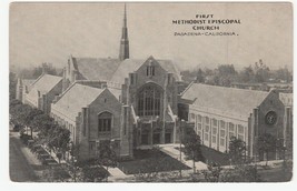 Vintage Postcard First Methodist Episcopal Church Pasadena California Unused - £5.42 GBP